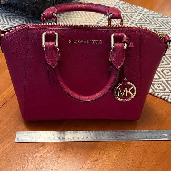 Michael Kors Deep Red Satchel, Like New - Picture 3 of 14